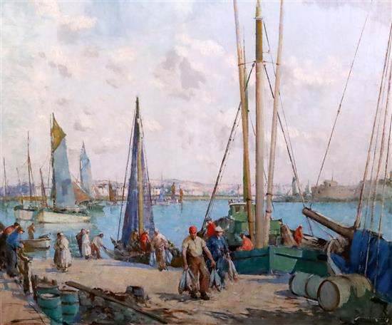 § William Lee Hankey (1869–1952) French harbour scene 24.5 x 29.5in.